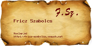 Fricz Szabolcs névjegykártya