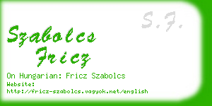 szabolcs fricz business card